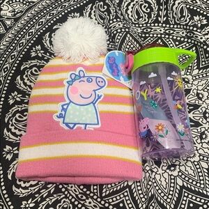 Peppa Pig Pink Beanie and Tumbler Gift Set